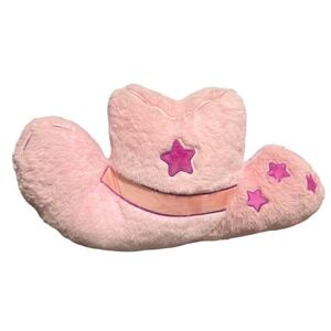 Pink Sky Kids Cowboy Hat Plush Backrest Pillow Pink Star Western Decor Microwave